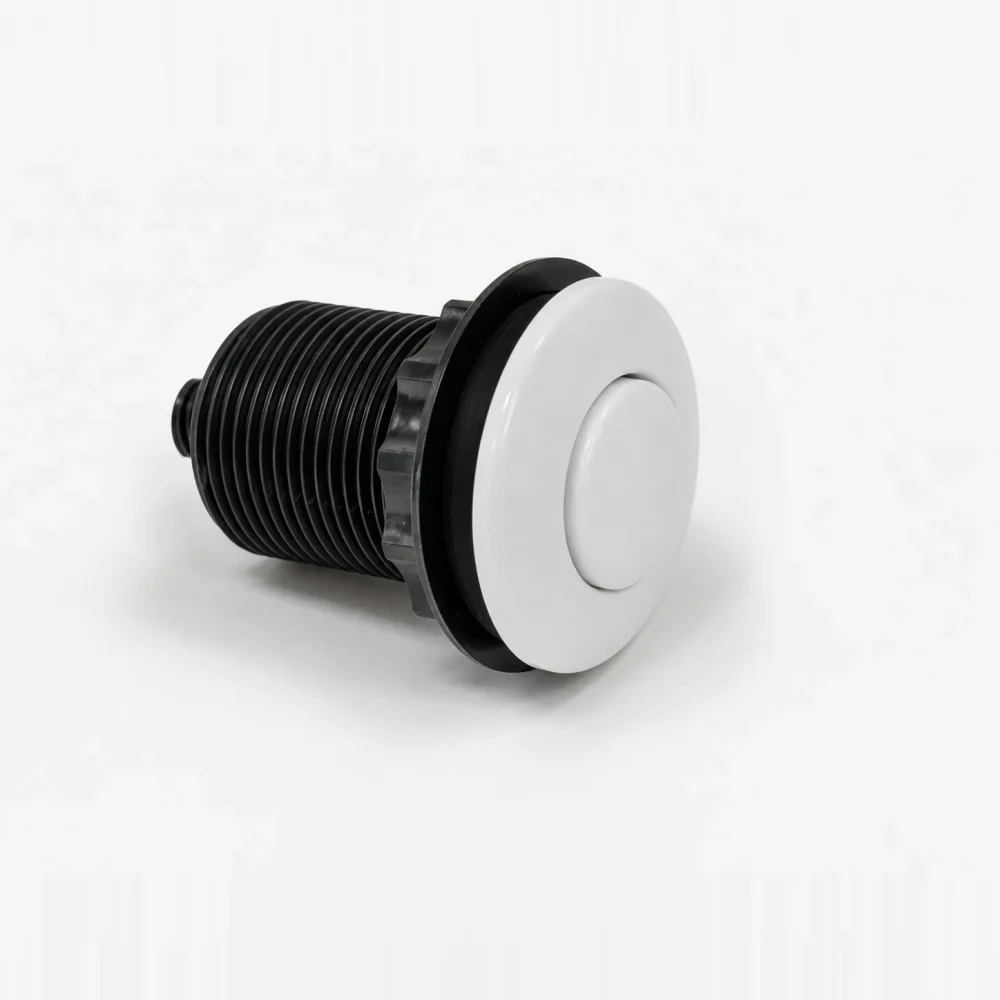 Apollo Bath air button, part number 320357 — a flush-mount pneumatic push button.