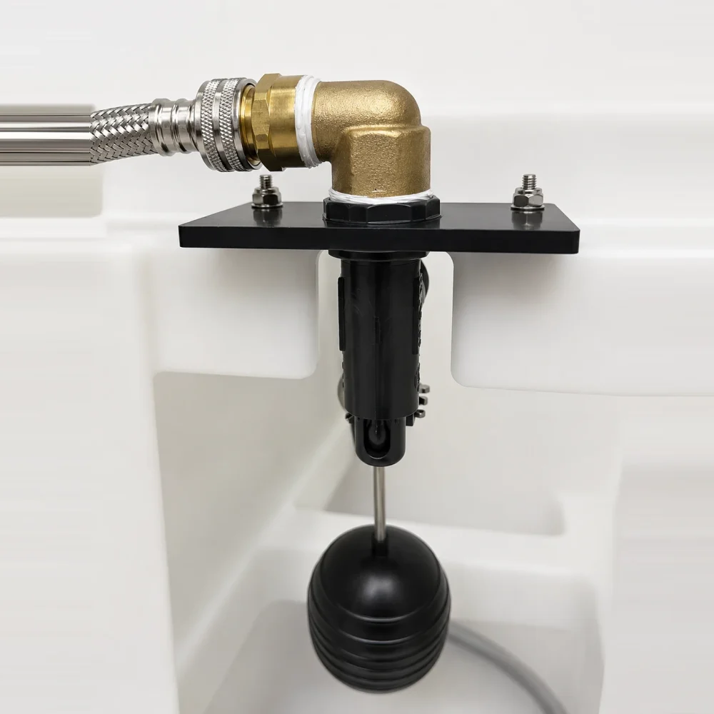 Apollo Bath 6000 replacement float valve kit, part number 510093 — a float valve with mounting bracket and float ball installed in a reservoir tank.